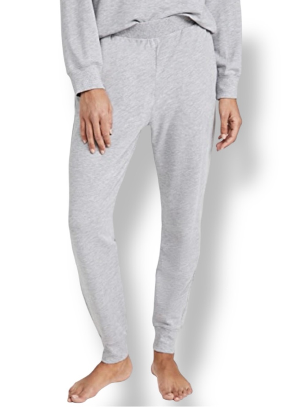 Eberjey Cozy Time Stretch Cotton Blend Track Pants Sweatpants Heather In Grey  M